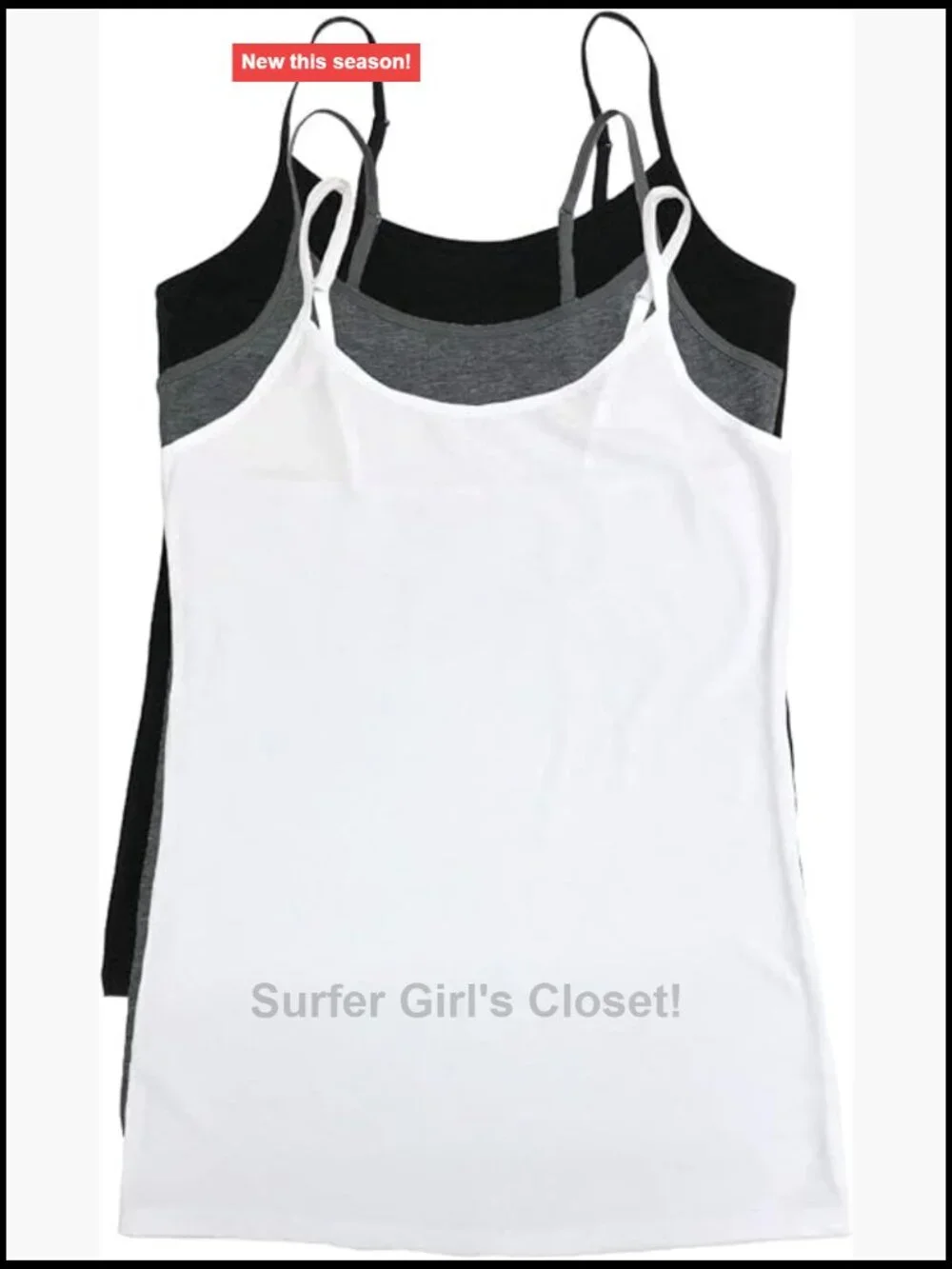 Women's Cotton Modal Camisole Tank Top 3-Pack with Adjustable Straps